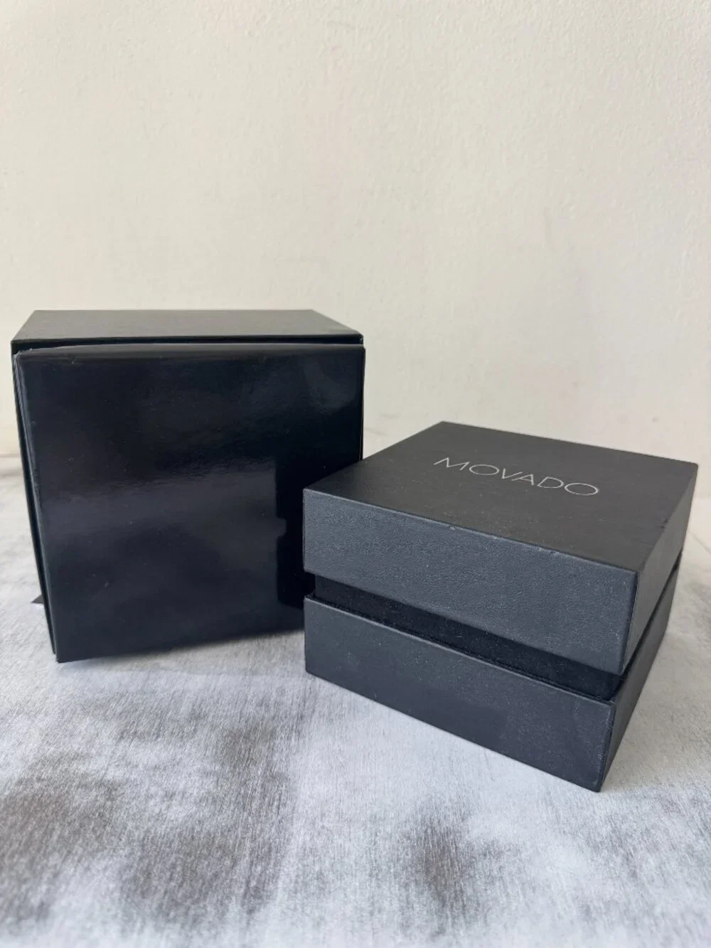 Genuine MOVADO Black Watch Presentation Box With Case, UNISEX without Watches!
